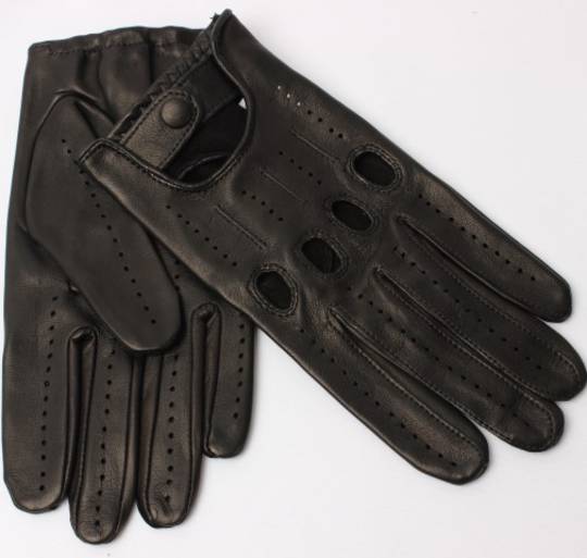 Mens Italian leather driving gloves black Style:S/ML2494